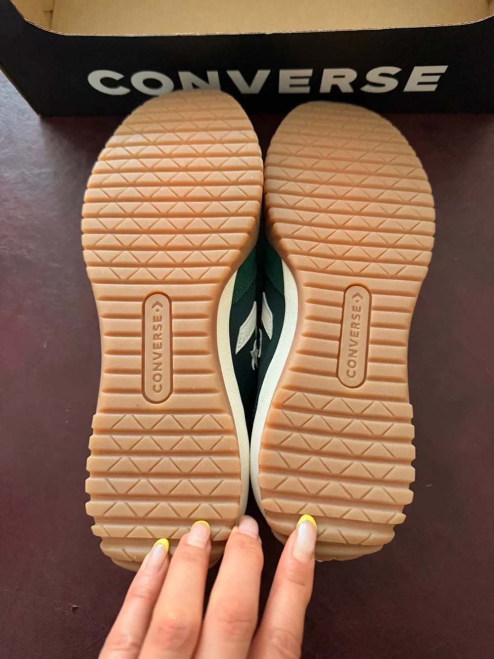 Converse Dark Green Suede Low-Top Sneakers with White Trim unisex men 6.5 women8 - Picture 4 of 7